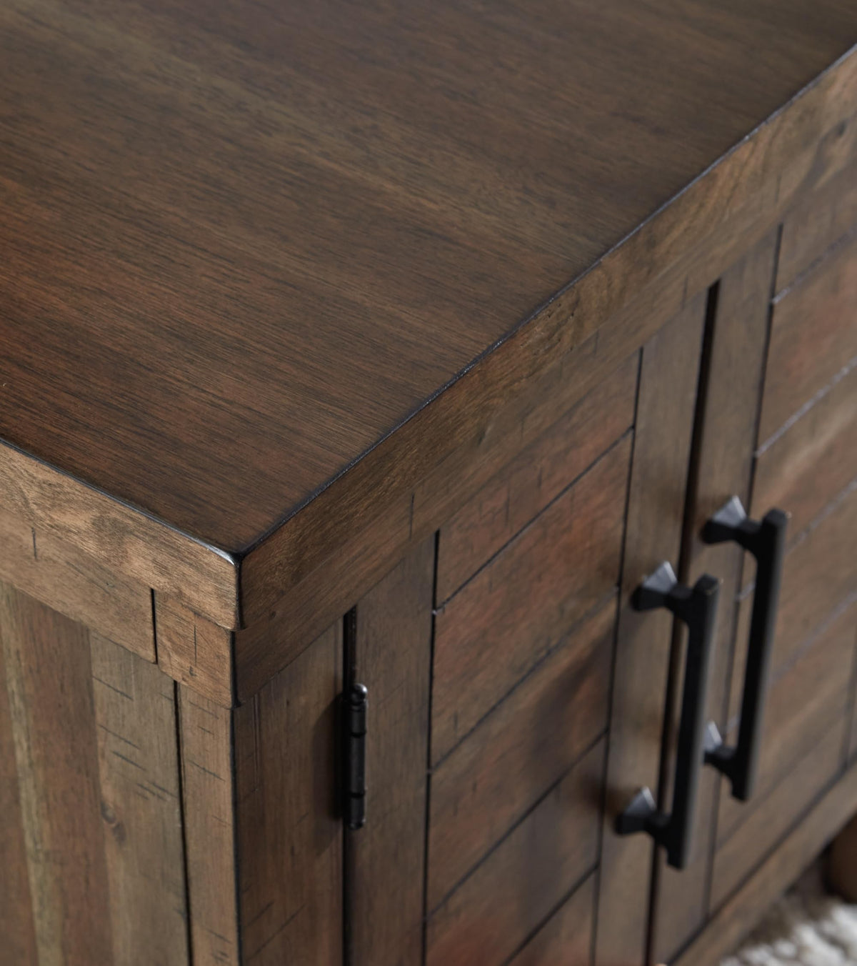 Rustic Wood Storage End Table