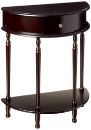 Crescent End Table with Drawer & Lower Shelf