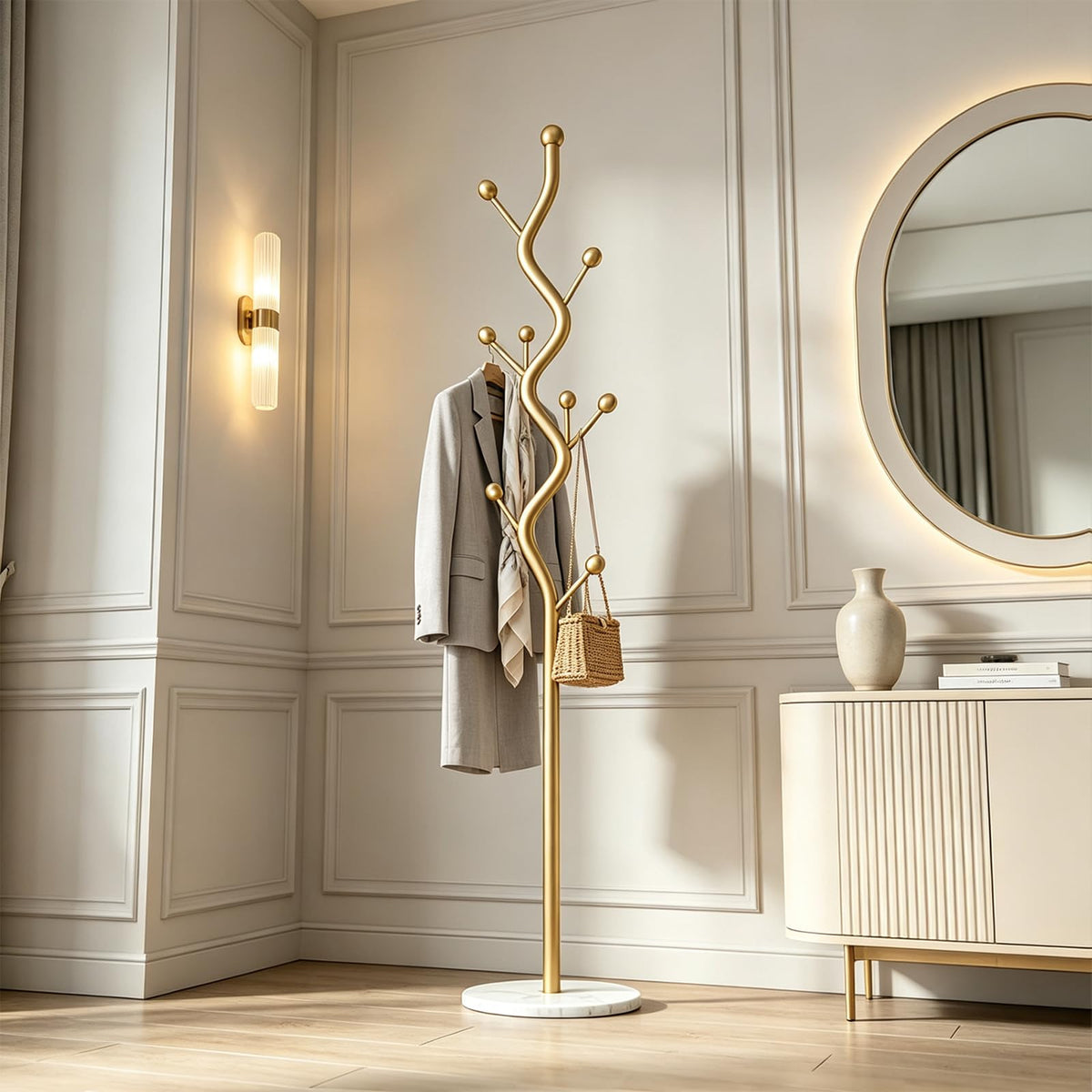 Gold Tree Coat Rack