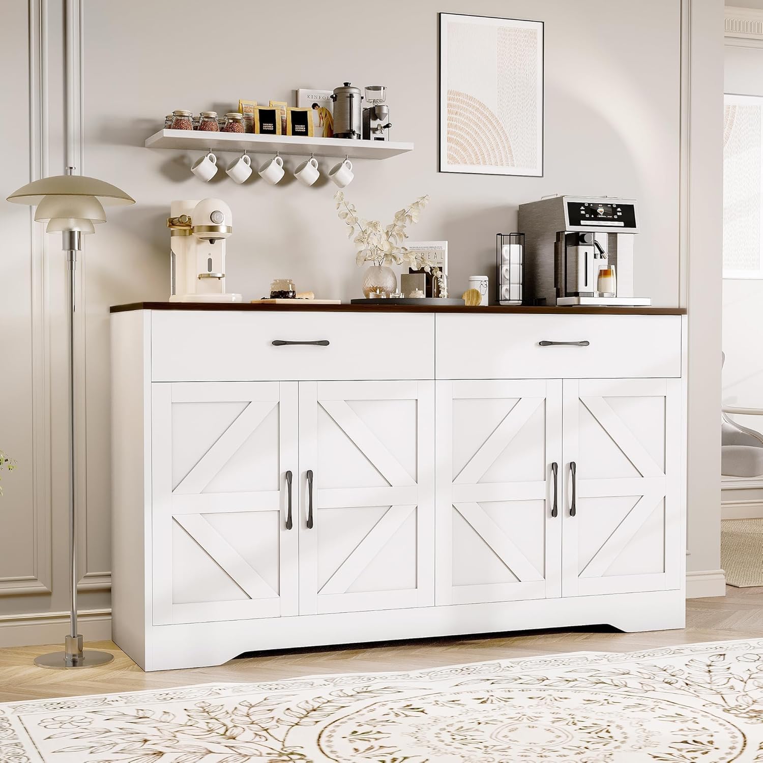 Sideboard Buffet Cabinet with Storage, 55.1"