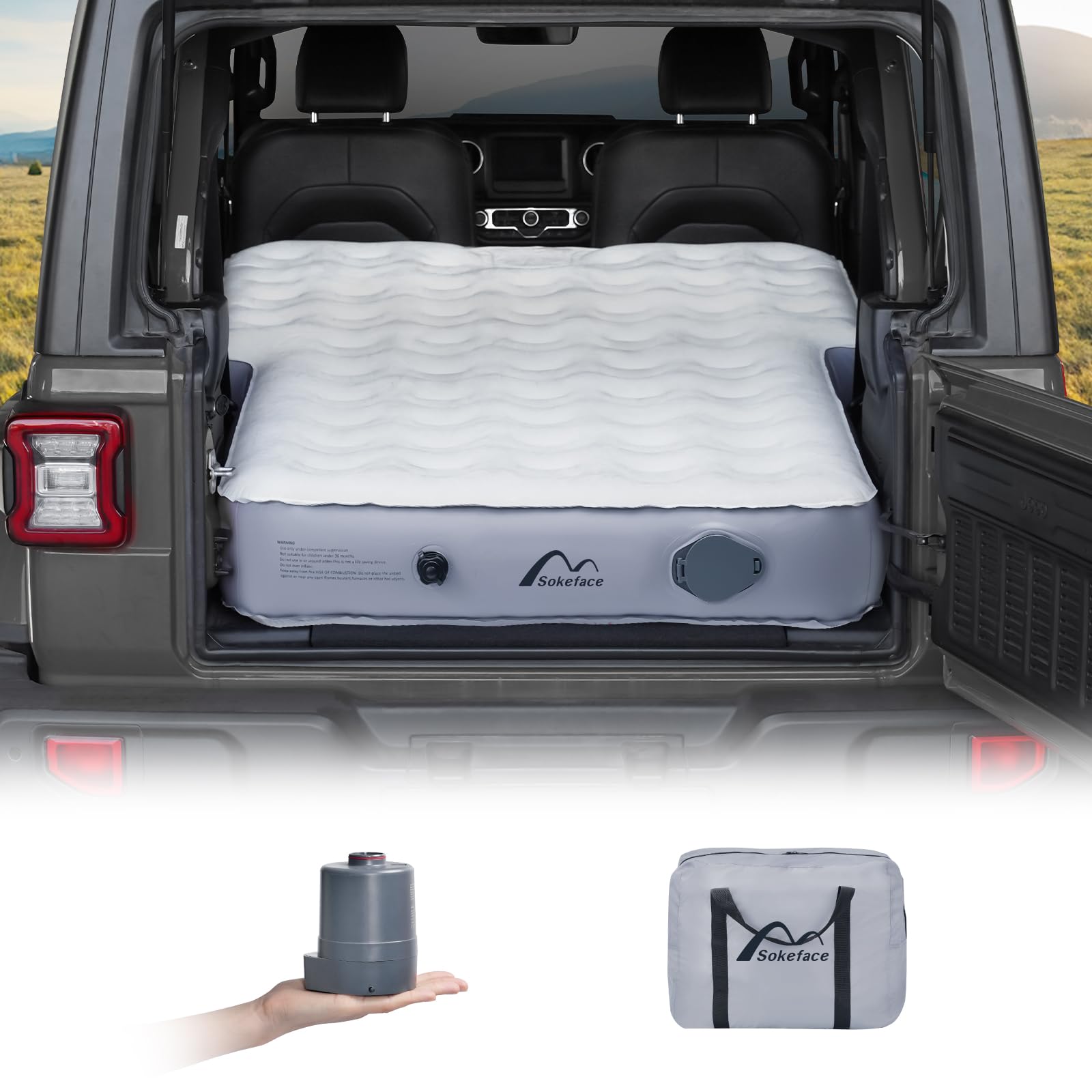 SUV Air Mattress for Jeep Wrangler with Wireless Air Pump