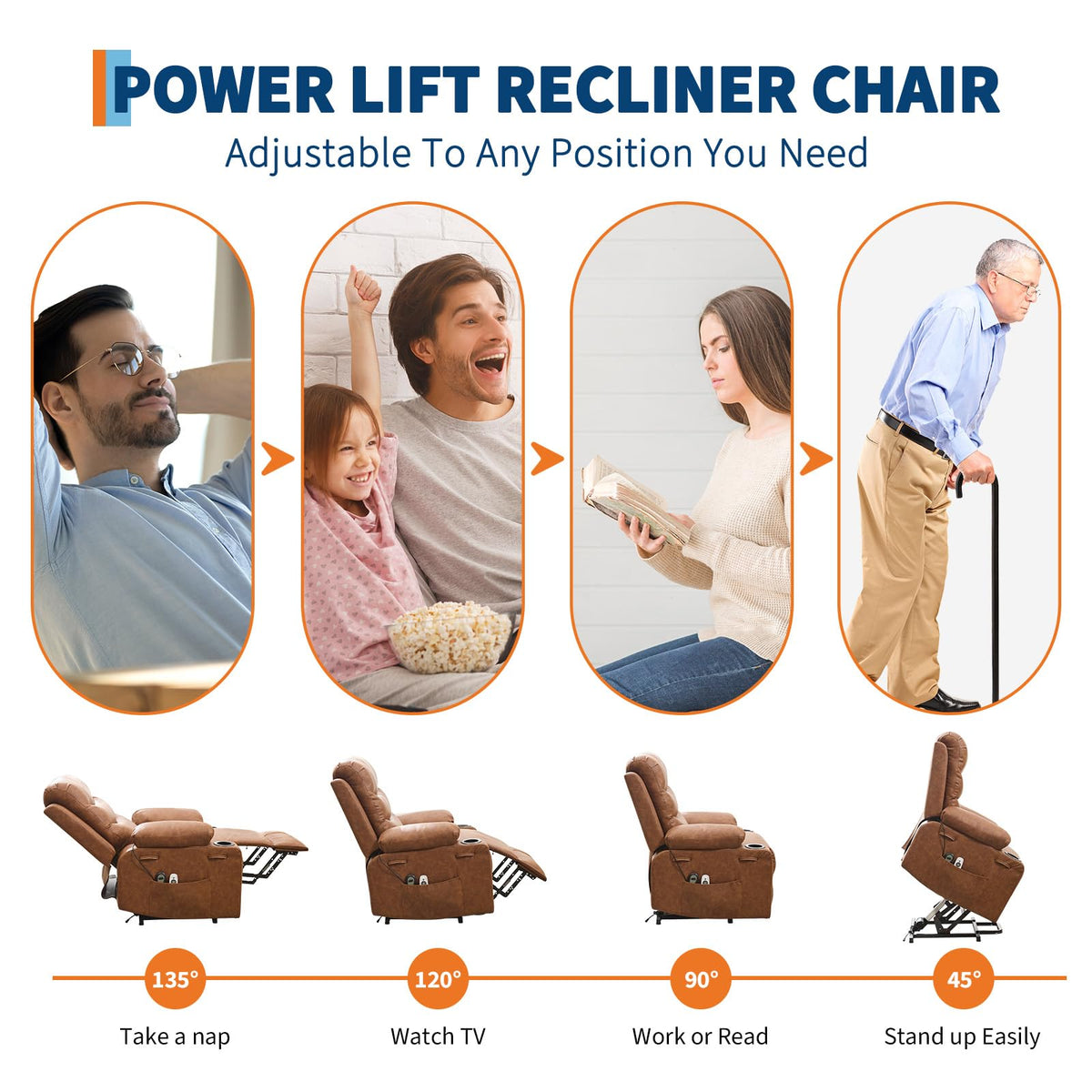 Garvee Oversized Power Lift Recliner Chair for Elderly with Wide Seat