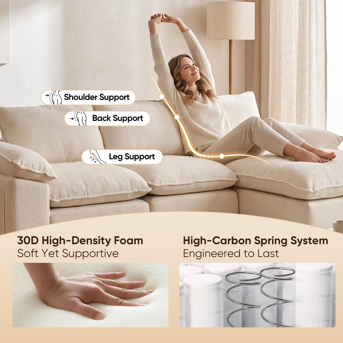 L-Shaped Modular Sectional Sofa