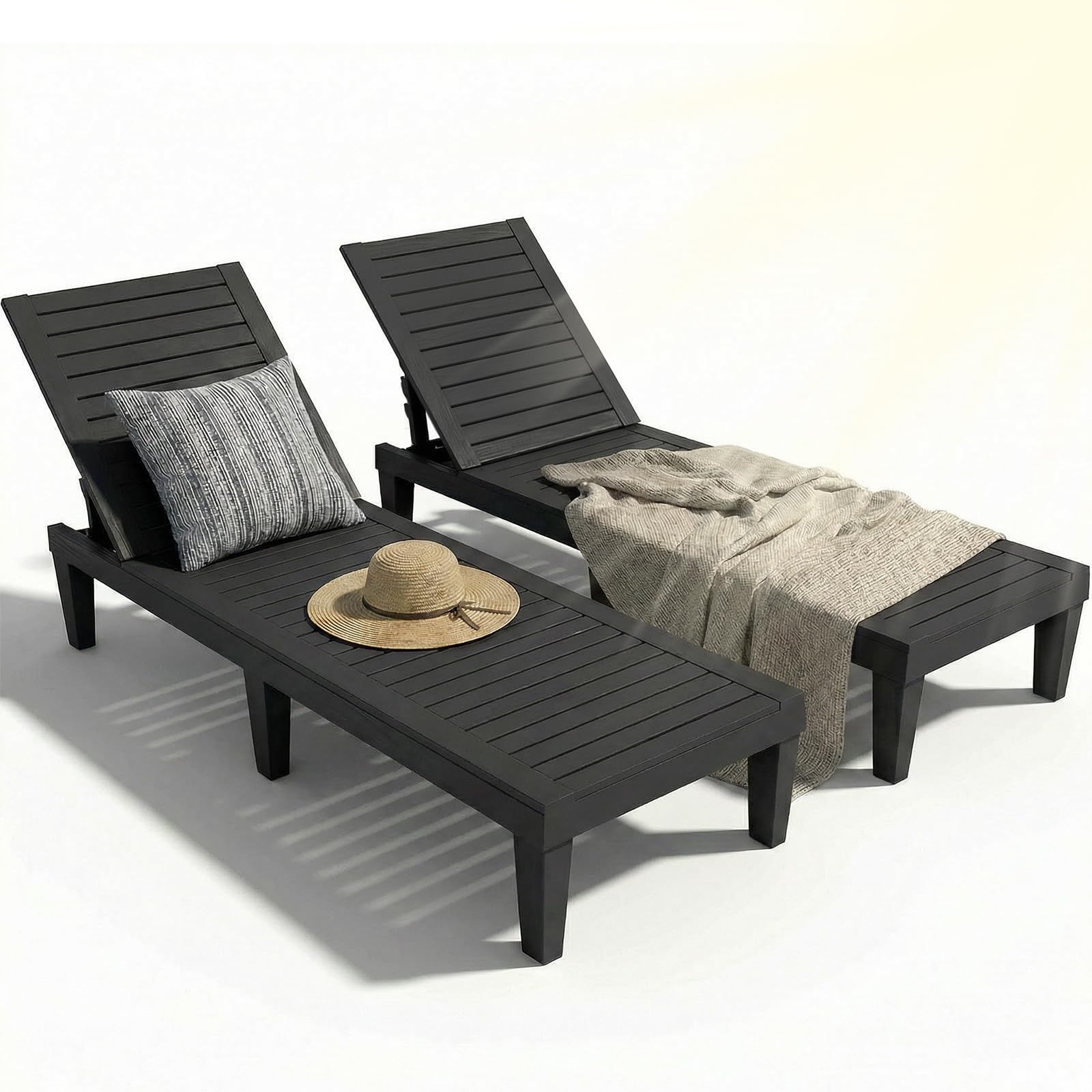 Outdoor Chaise Lounge Chairs Set of 2