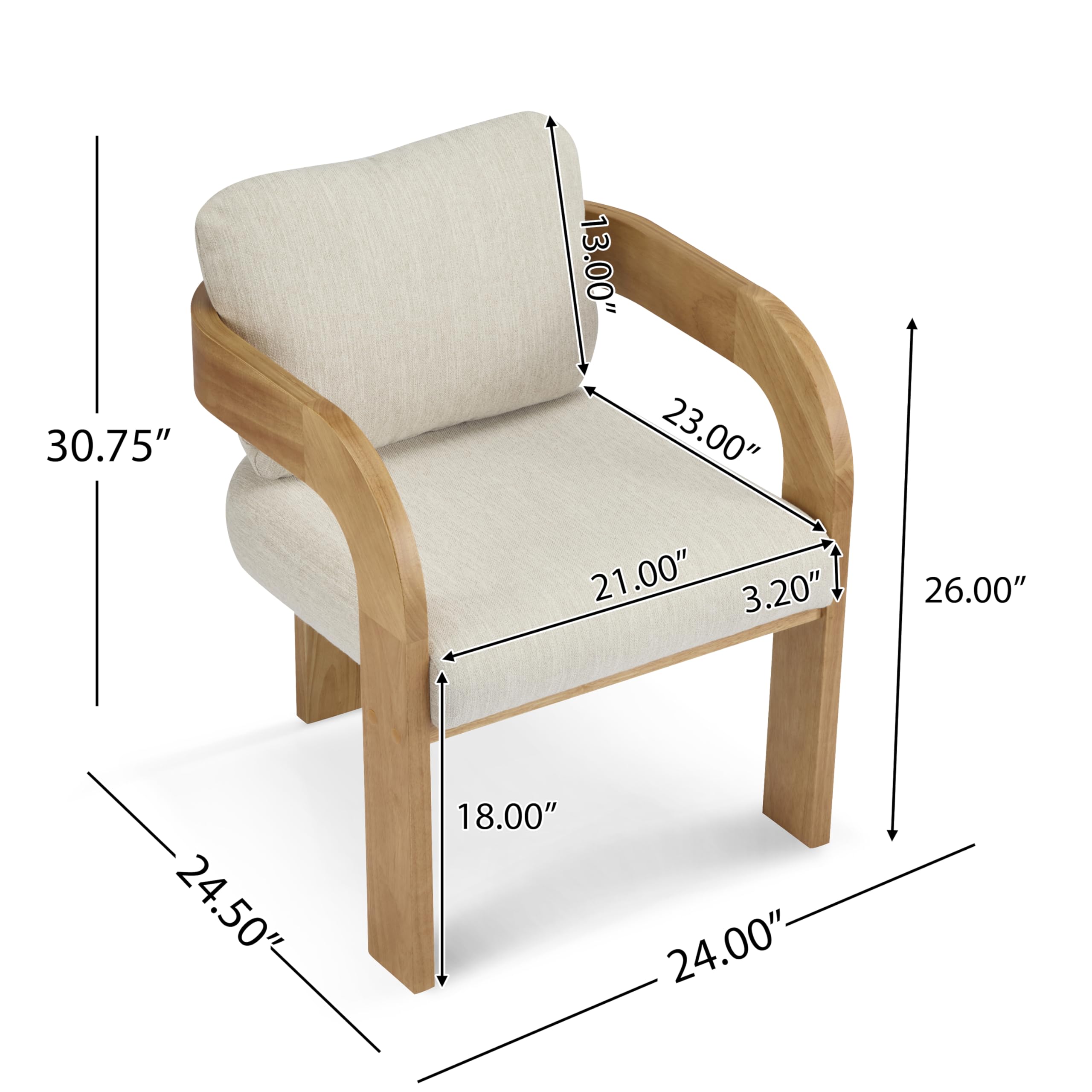 Upholstered Dining Chairs with Cushion, Set of 2