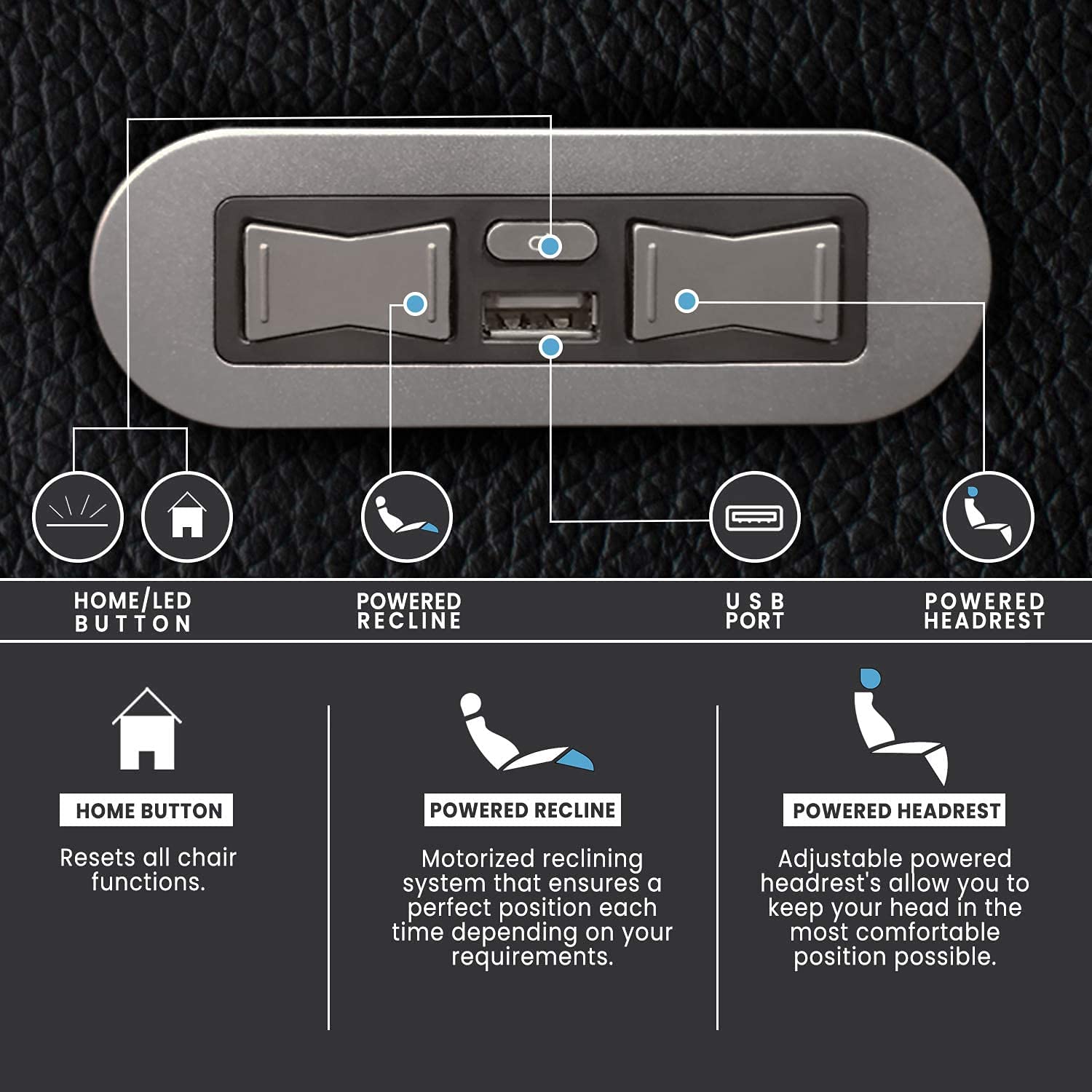 Power Headrest Home Theater Recliner Seat
