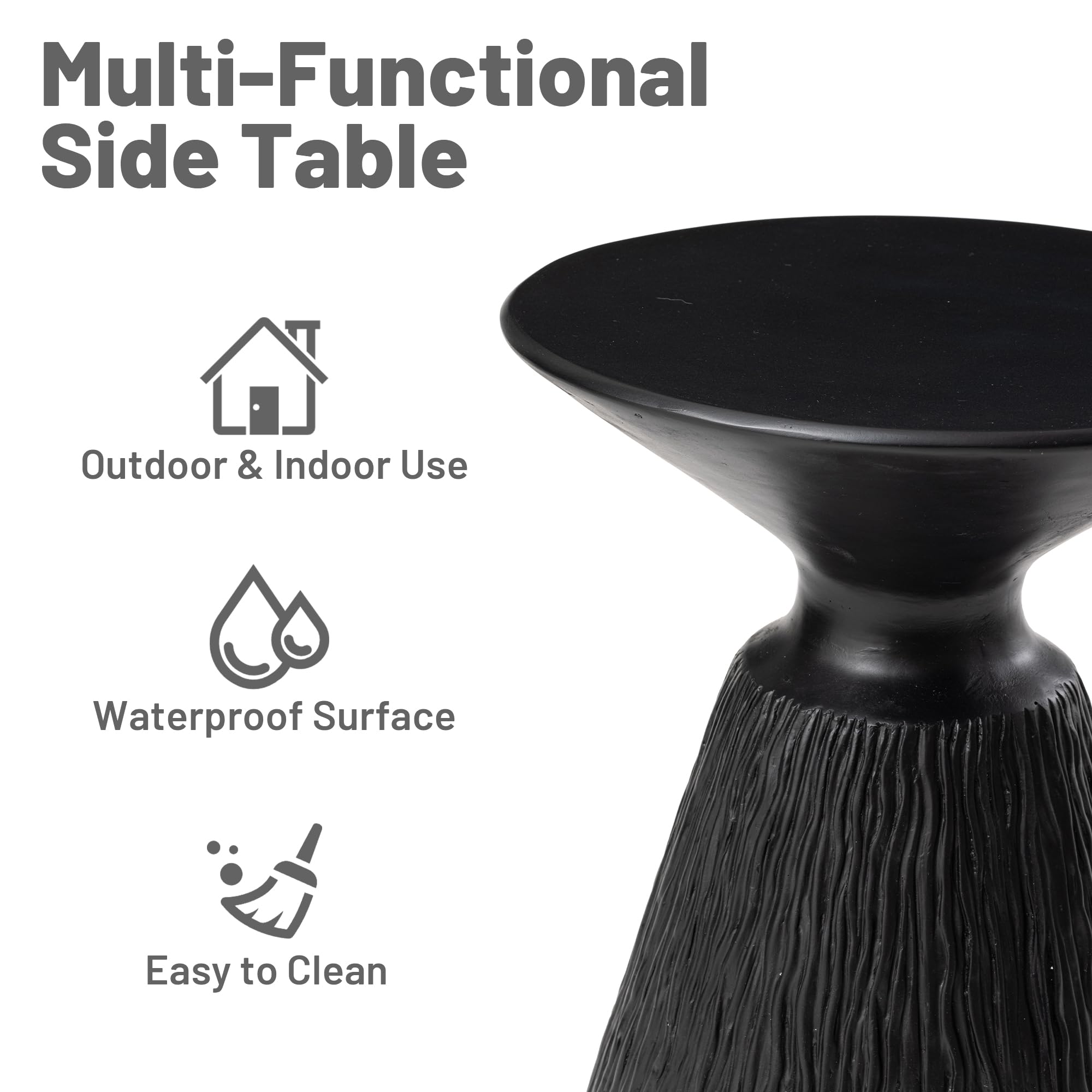 Mushroom Shaped MgO Accent Side Table