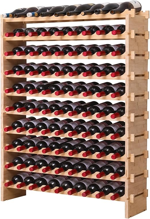 Bamboo Wine Rack – Stackable Floor Display