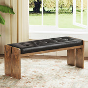 Faux Leather Upholstered Dining Bench
