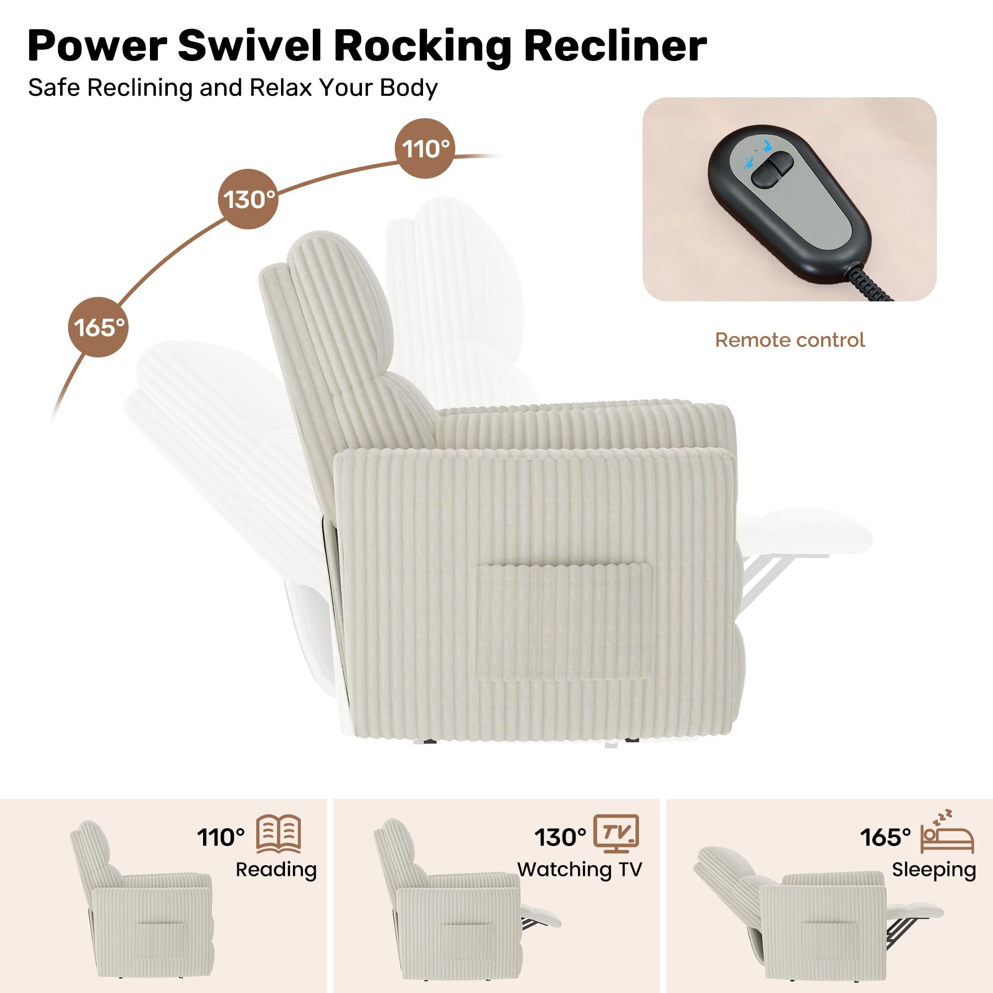 Power Lift Recliner Chair – Round Plush Faux Fur with Footrest