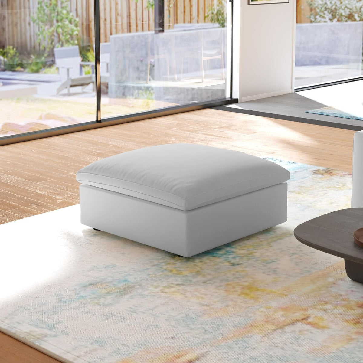 Gray Velvet Storage Ottoman