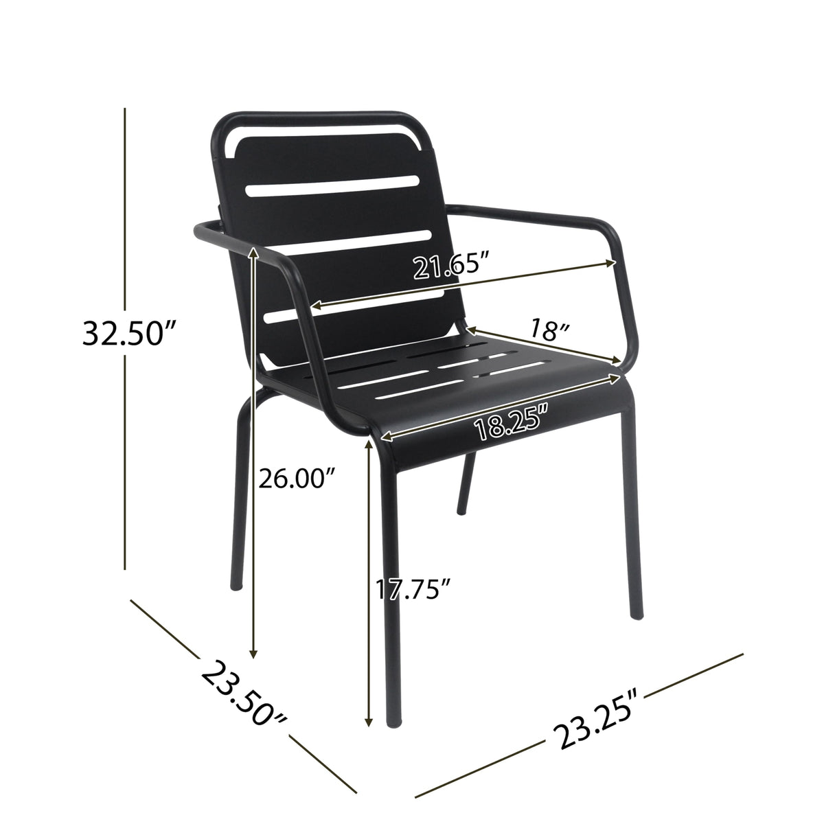 3-Piece Iron Patio Bistro Set