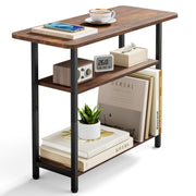 3-Tier Industrial Side Table with Steel Frame