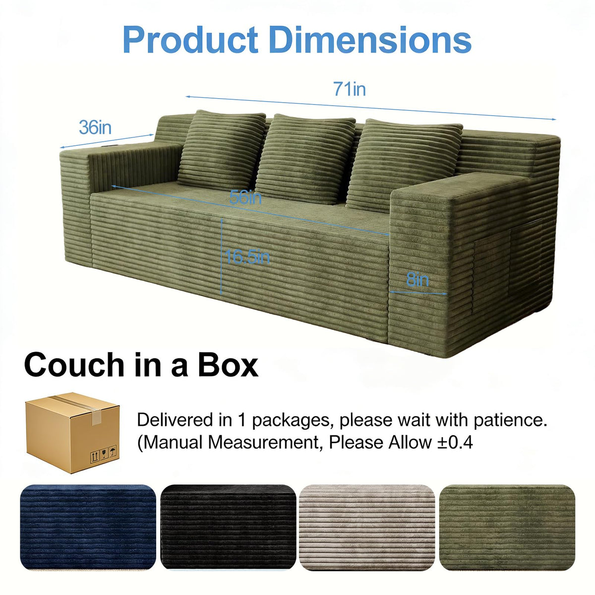 Corduroy Floor Loveseat