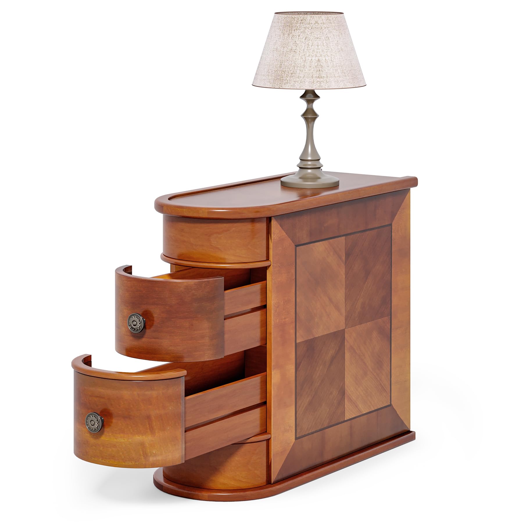 Wood End Table with 2 Drawers