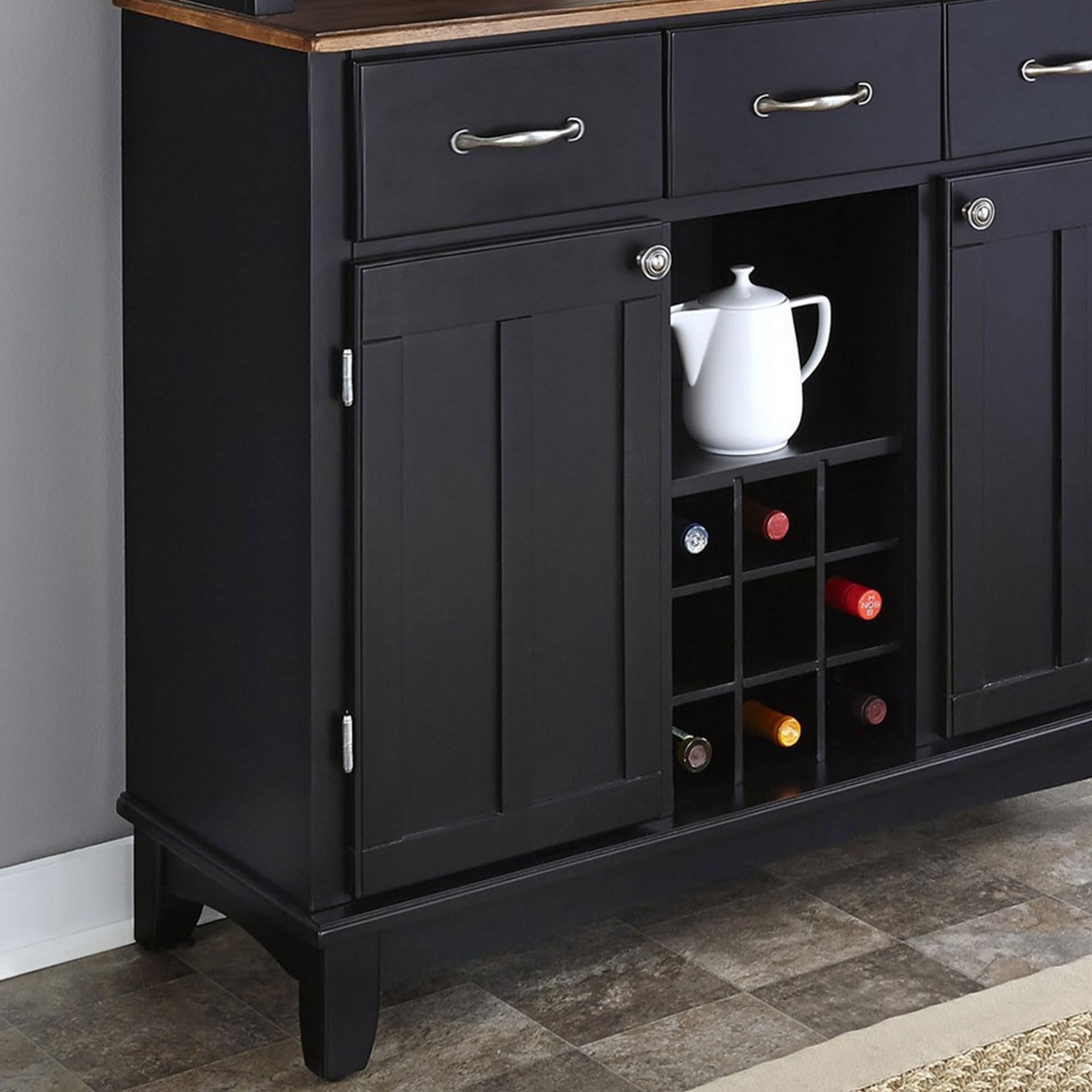 Buffet Server with Hutch – Black