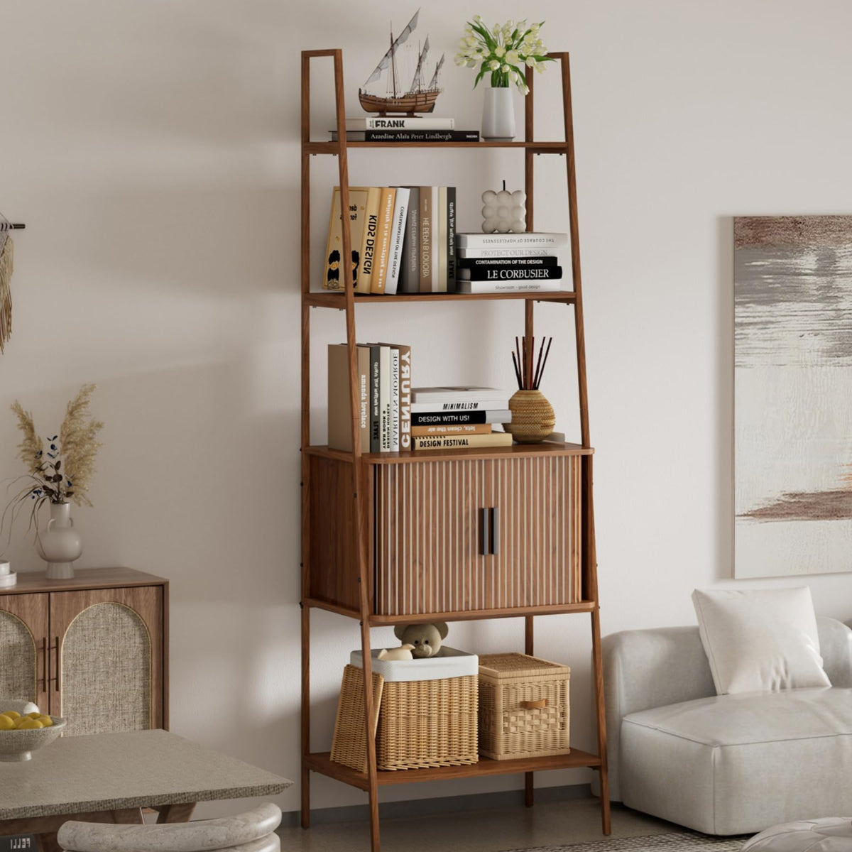 4-Tier Bookshelf with Drawer