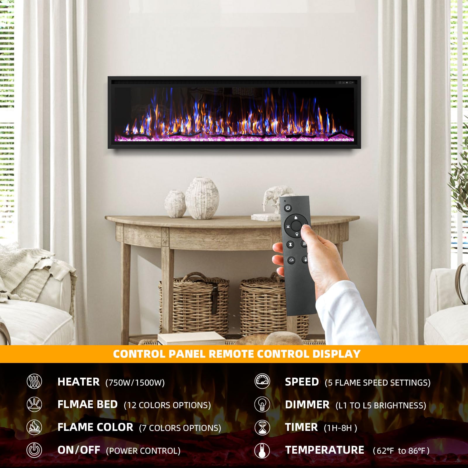Linear Electric Fireplace – Recessed & Wall Mounted