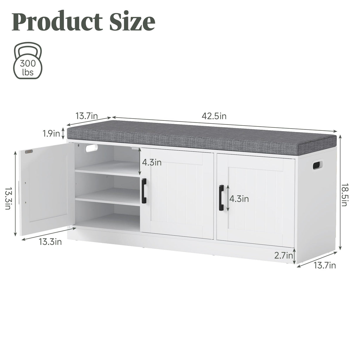 Padded Shoe Storage Bench
