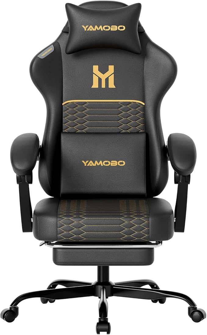 Ergonomic Gaming Chair with Footrest & Lumbar Support