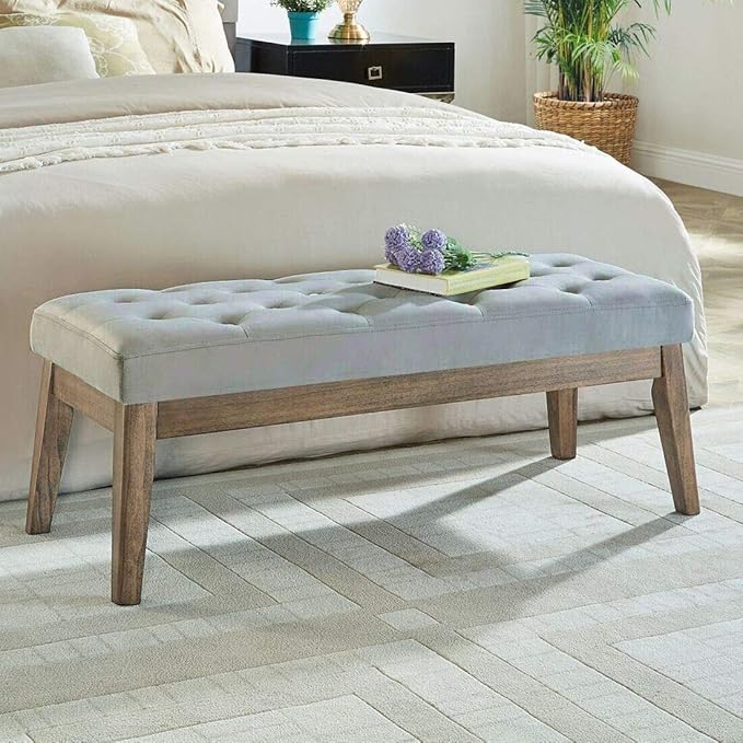 Tufted Upholstered Entryway Bench