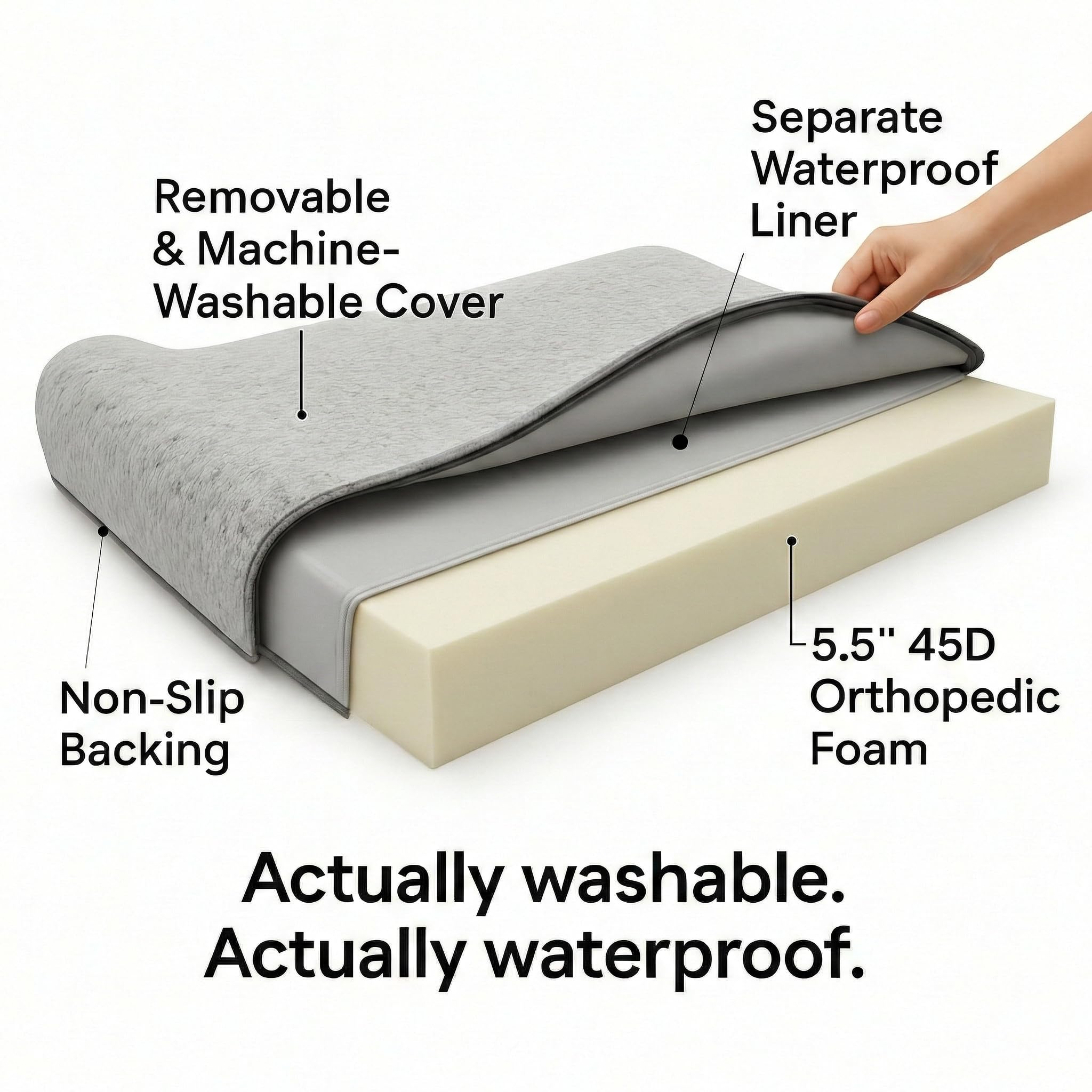 Orthopedic Dog Bed – 45D Memory Foam, XXL