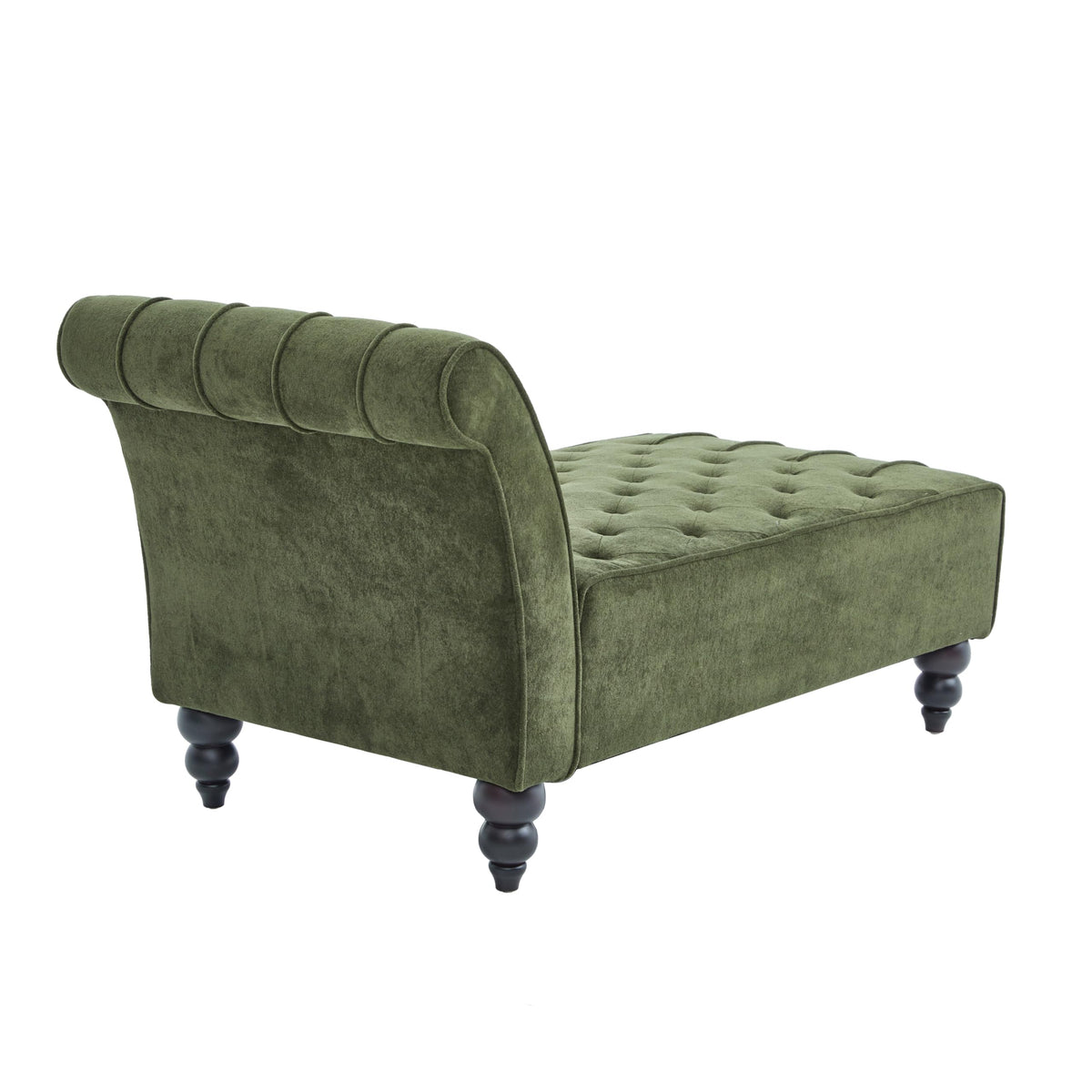 Forest Green Velvet Chaise Lounge