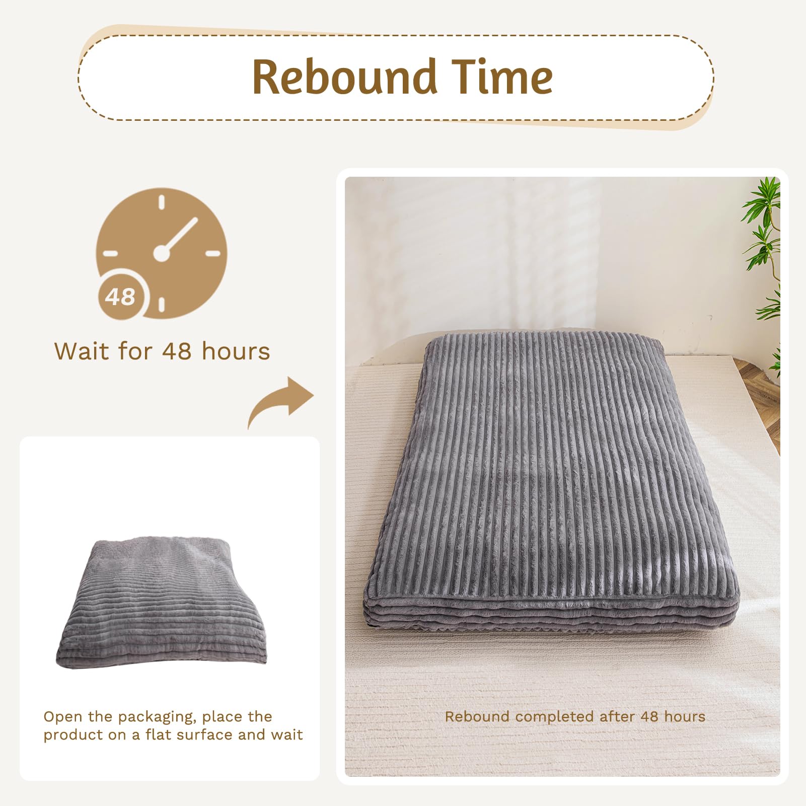 6-Inch Full Size Futon Mattress – Faux Fur, Foam Fill