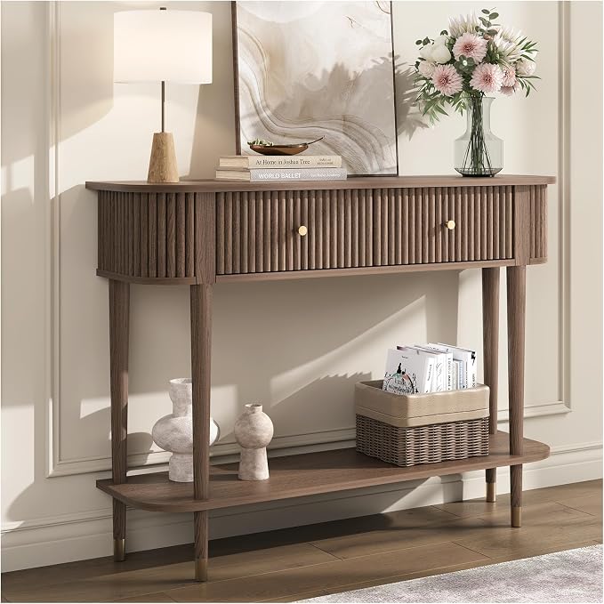 Black Console Table with Drawers