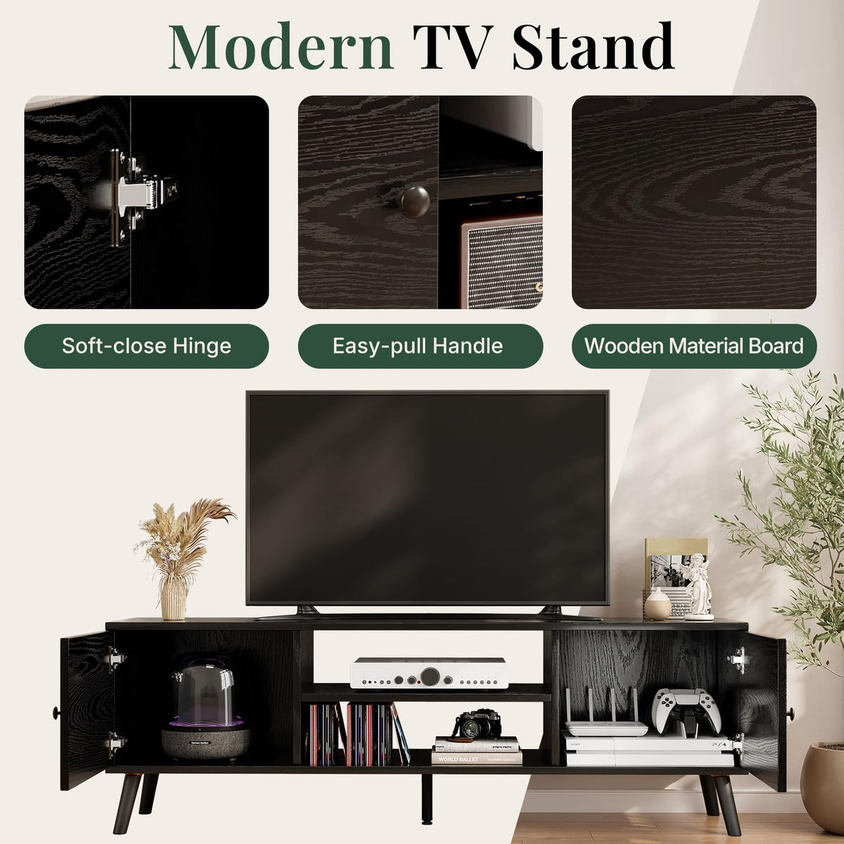 Mid-Century TV Stand with Storage
