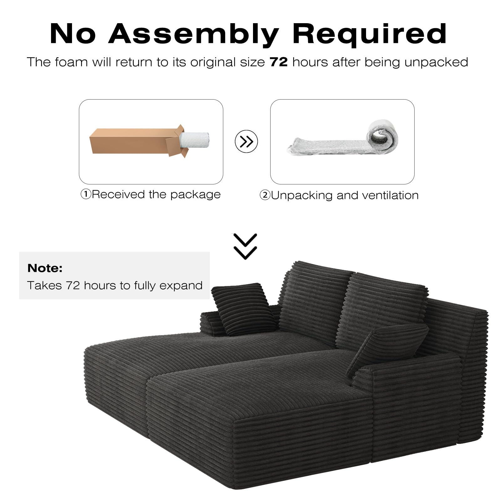 Oversized Modular Chaise Lounge Sofa Bed