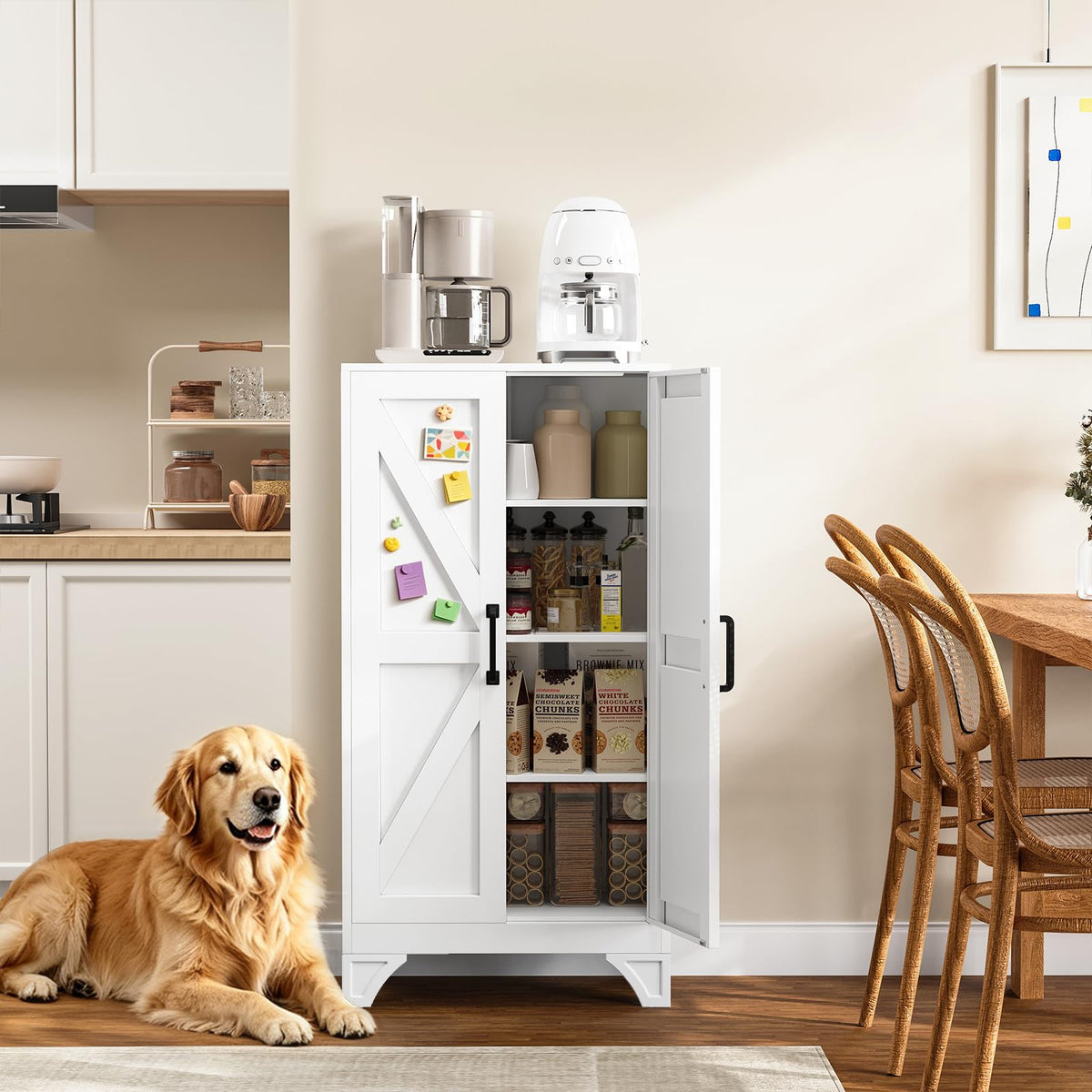 Yizosh Metal Storage Cabinet with 2 Doors and 3 Adjustable Shelves