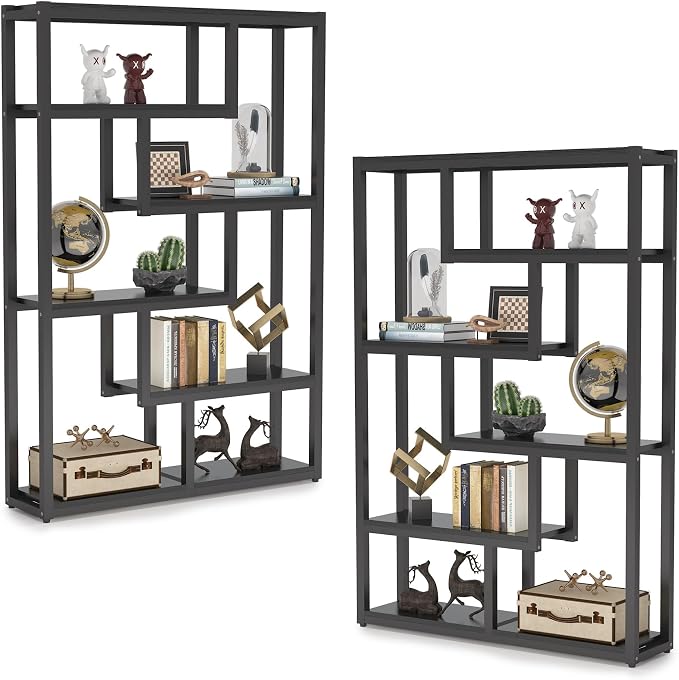 6-Tier Industrial Bookshelf