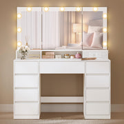 9-Drawer Lighted Makeup Vanity