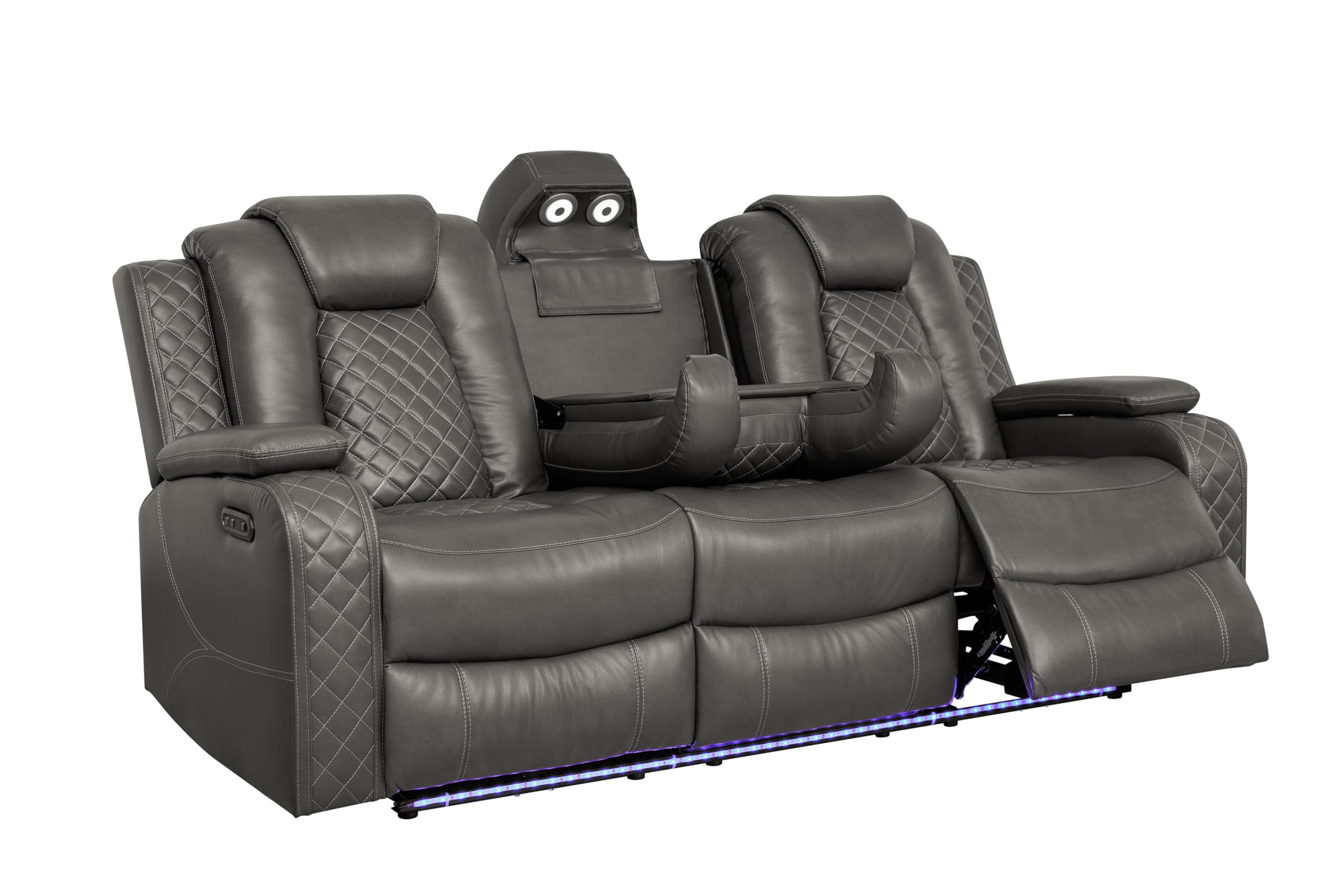 Power Recliner Sofa Set with LED & Bluetooth – 3-Piece