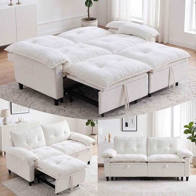 Chenille Loveseat Sleeper Sofa
