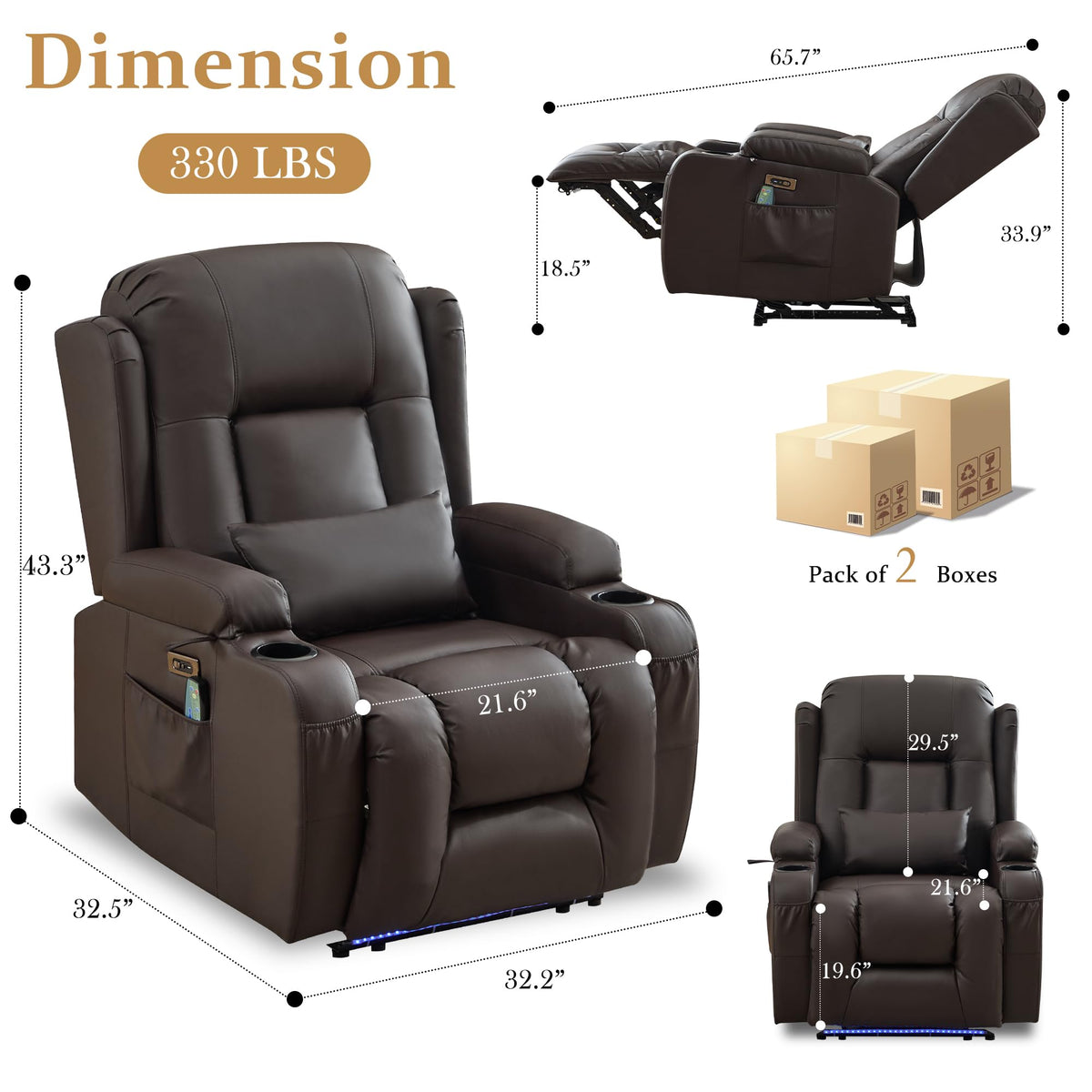 Power Recliner with Massage and Heat
