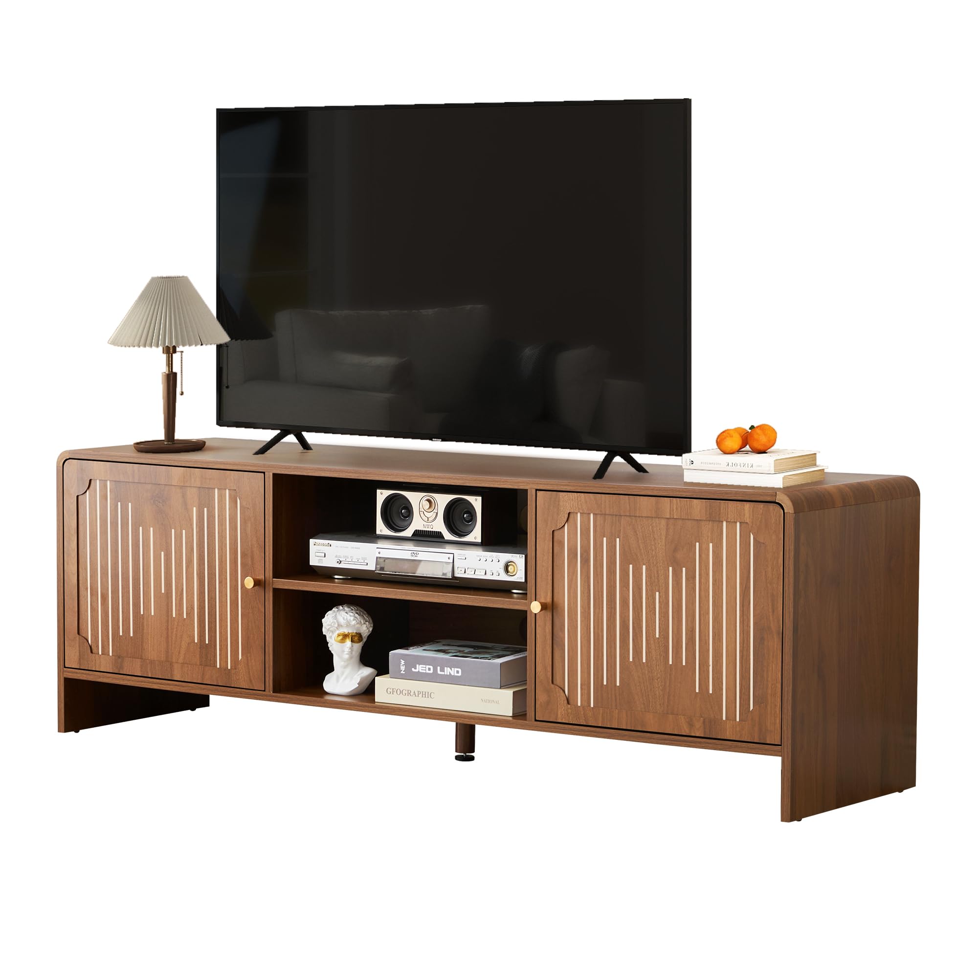 58" Mid-Century Modern TV Stand with Storage