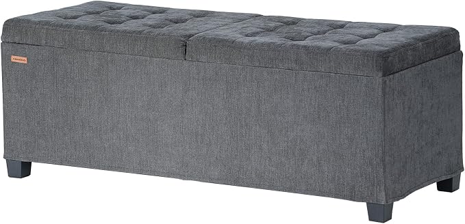 Burgundy Storage Ottoman Bench