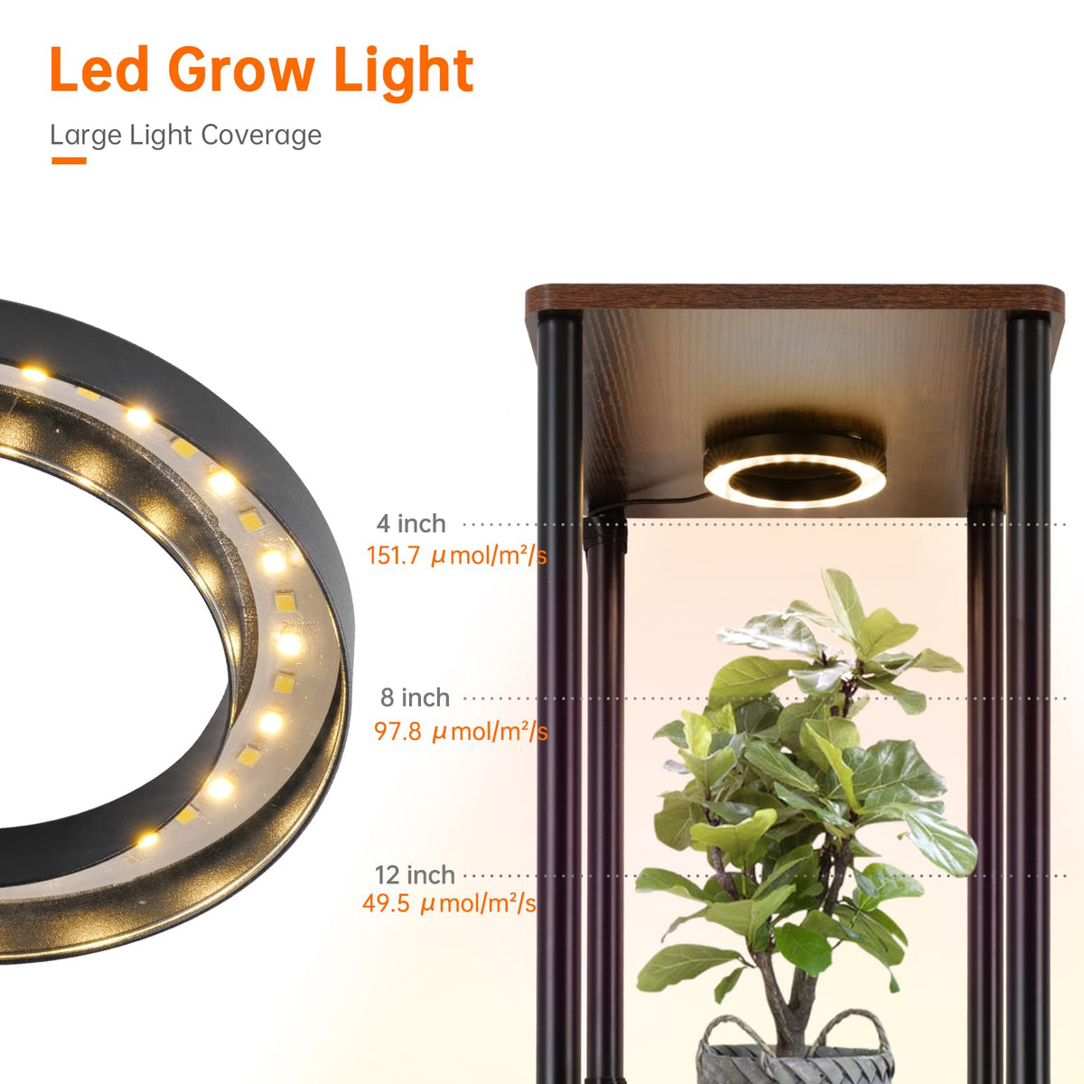 Bstrip Plant Stand Indoor with Grow Light, 81.3in Tall Indoor Plant Shelf