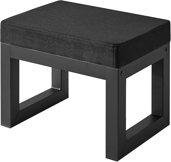 Grey Linen Footstool Ottoman