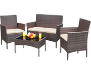 4-Piece Outdoor Rattan Patio Furniture Set