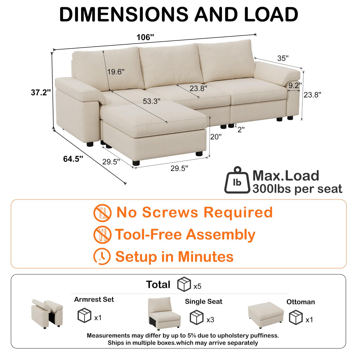 Modular Storage Sectional Sofa