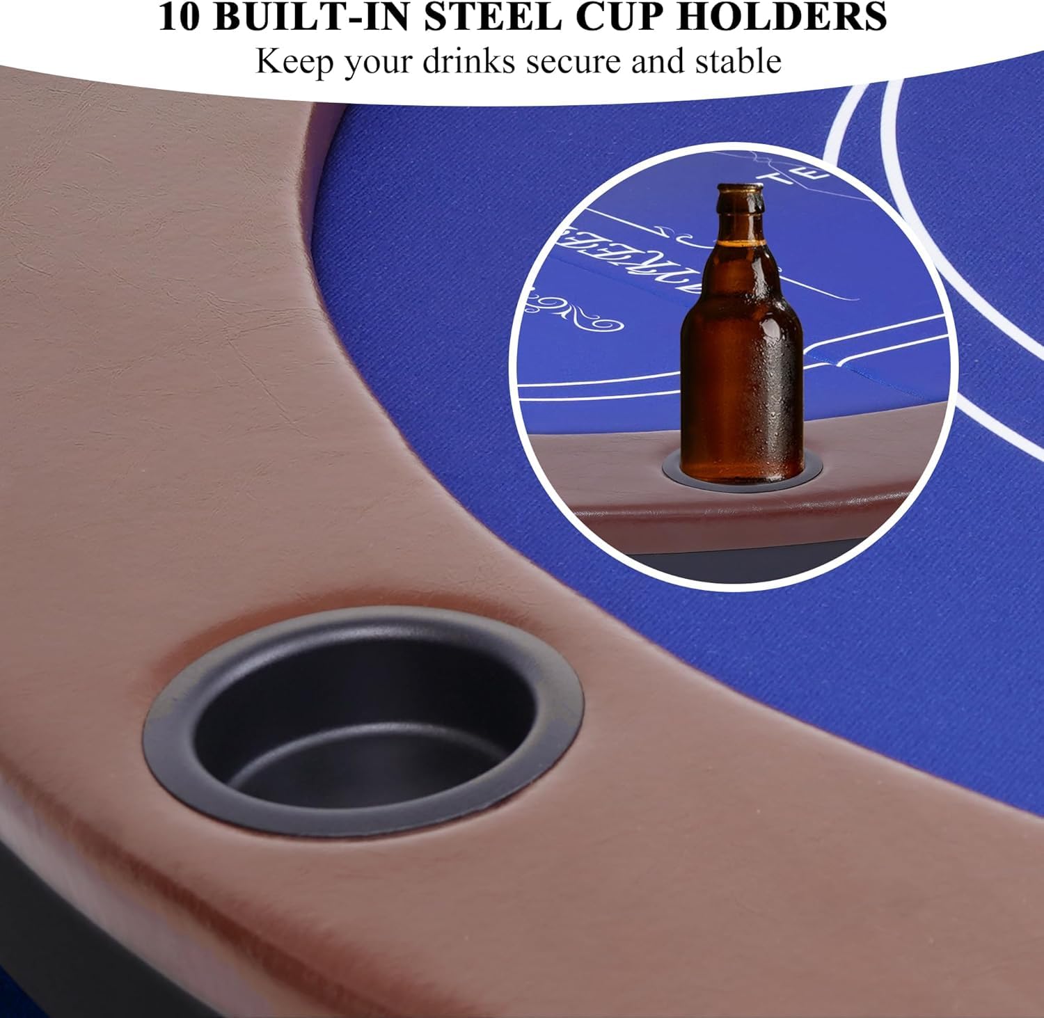 Foldable Poker Table for 10 Players