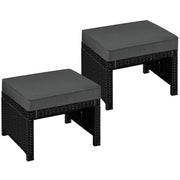 Outdoor Wicker Ottoman Set of 2