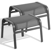 Outdoor Ottoman Set of 2 – Stackable Patio Foot Stool