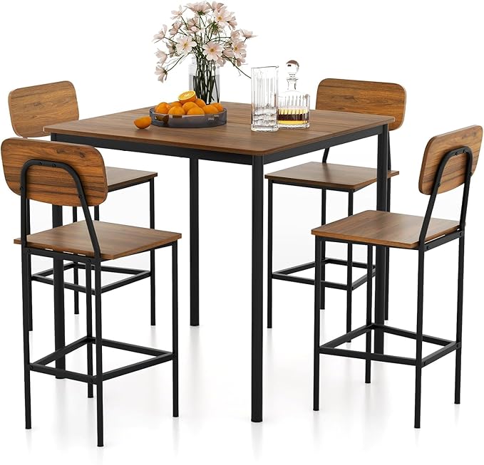 Counter Height Dining Table Set with 4 Stools