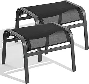Outdoor Ottoman Set of 2 – Stackable Patio Foot Stool