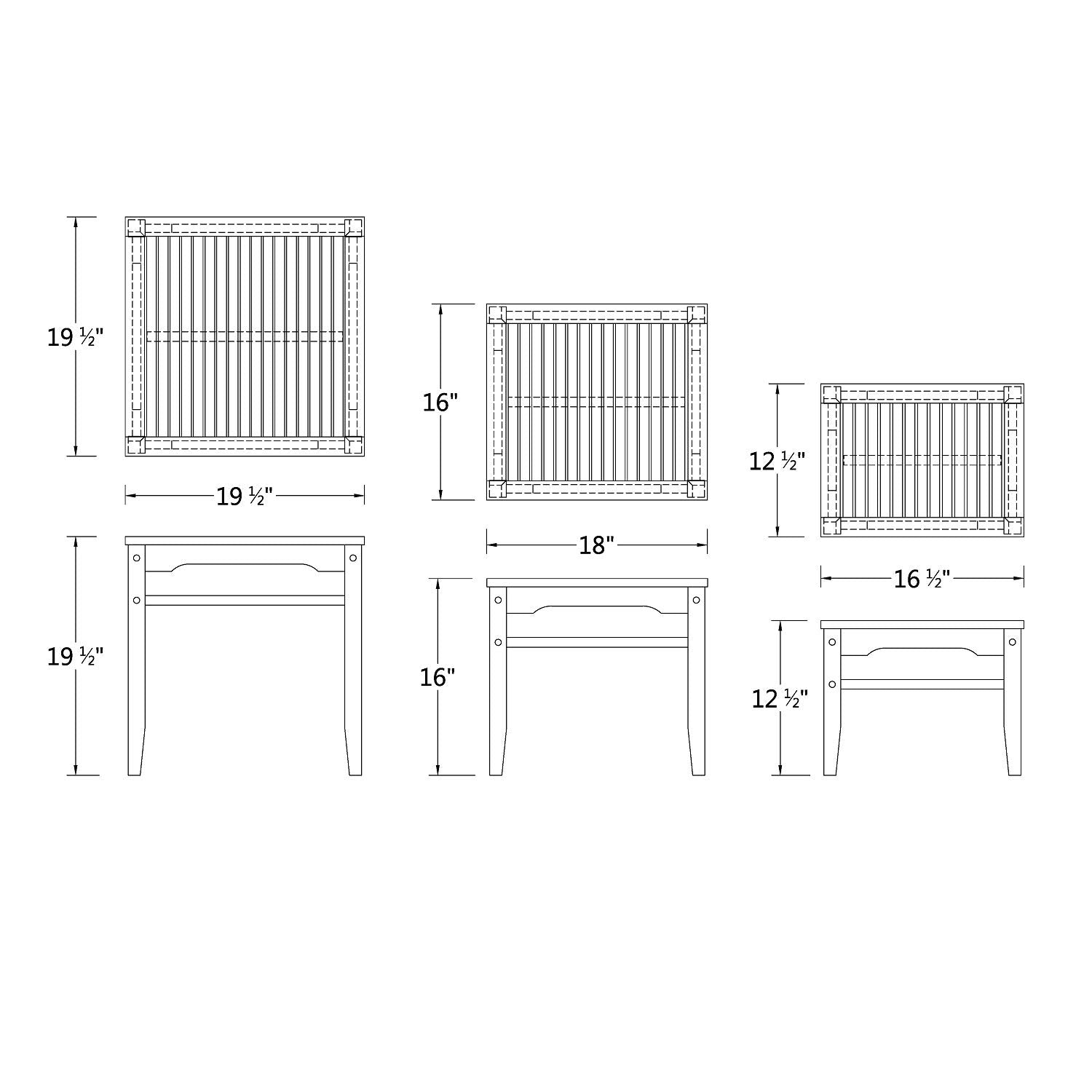 Teak Nesting Side Tables Set of 3