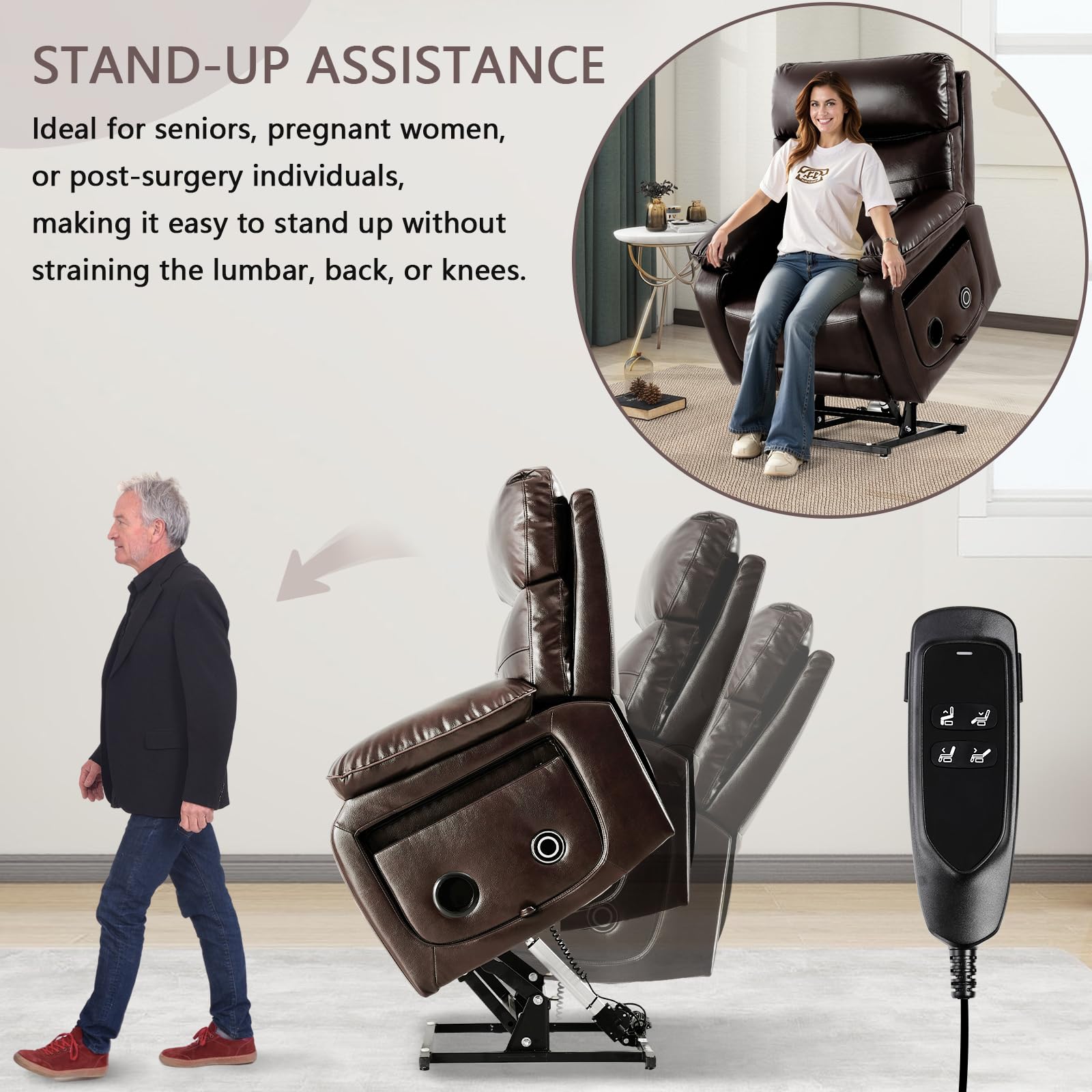 Dual Motor Infinite Position Power Lift Recliner Chair